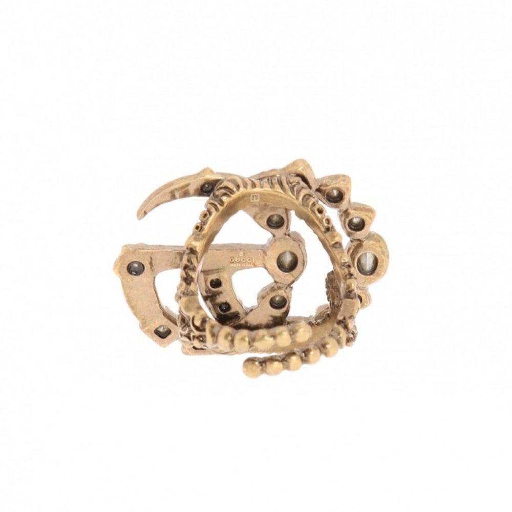 Gucci Crystal GG Ring in Gold NEW IN BOX - Picture 2 of 8